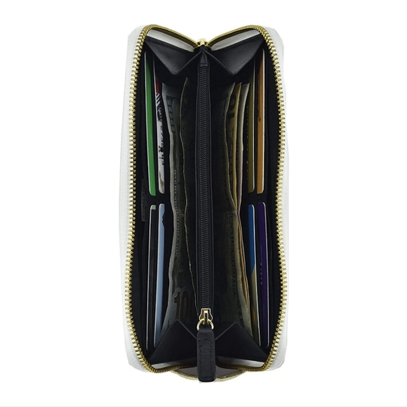 Italian Design: Genuine Leather Valentine's Day Hearts and Stripes Lovers Wallet - Picture 2 of 4